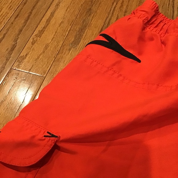 Speedo Swim Trunks Red Bathing Suit - Side Logo - Mens Size XL - Picture 6 of 6